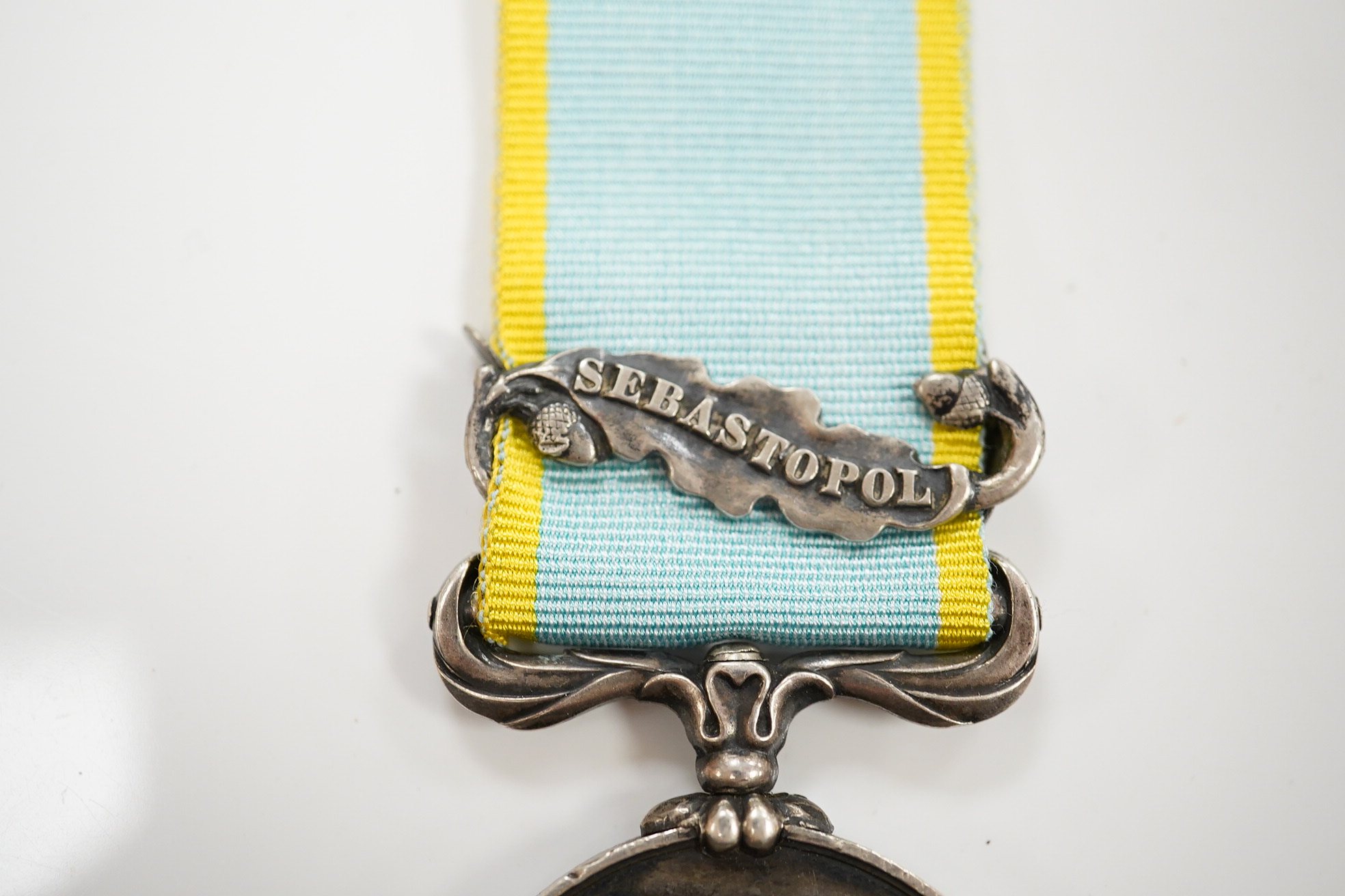 A Crimea medal with Sebastopol clasp. unnamed as issued